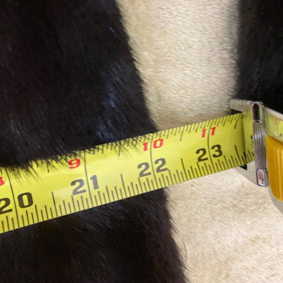 Chic Dark Brown Real Fur Coat, Authentic, XL - Picture 11 of 15